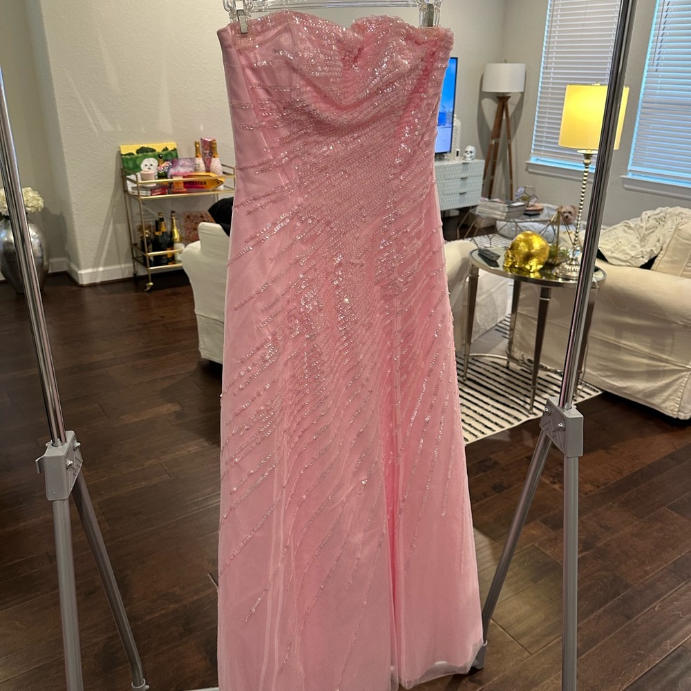 Cache Pink Sequin Strapless Dress
